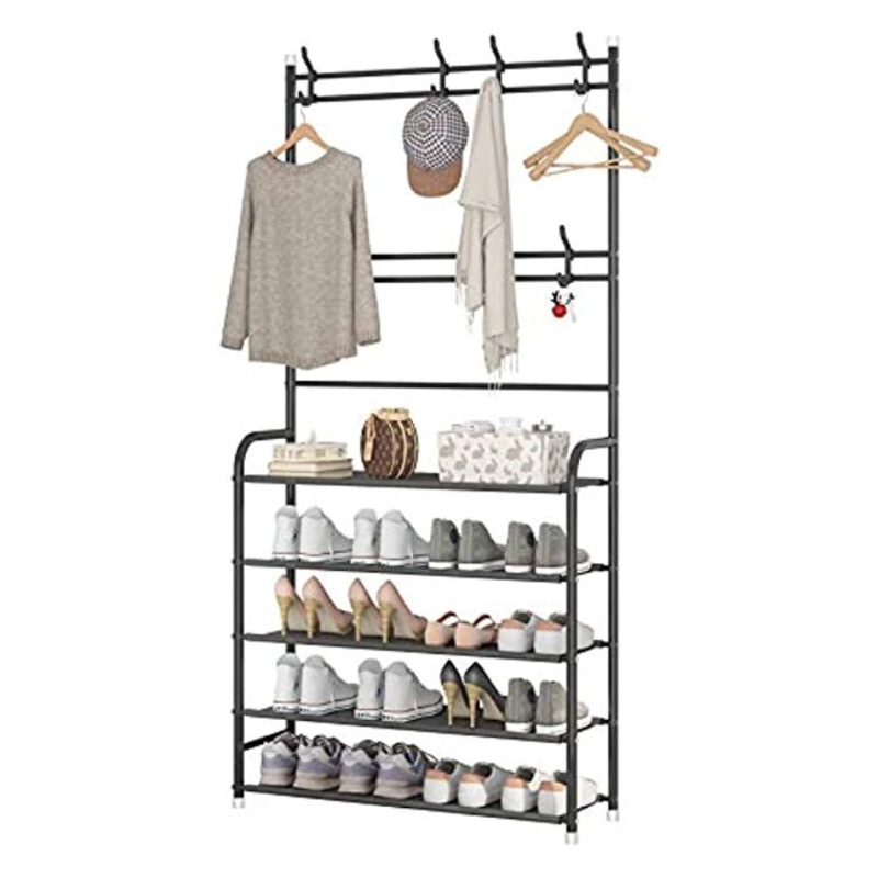 ARMARIO CLOSET ZAPATERO ARMABLE NEGRO 5 NIVELES - 1