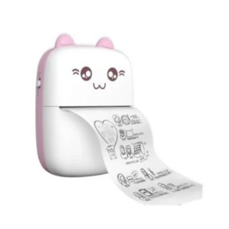 MINI IMPRESORA TÉRMICA PORTÁTIL GATITO BLUETOOTH ROSA - 2
