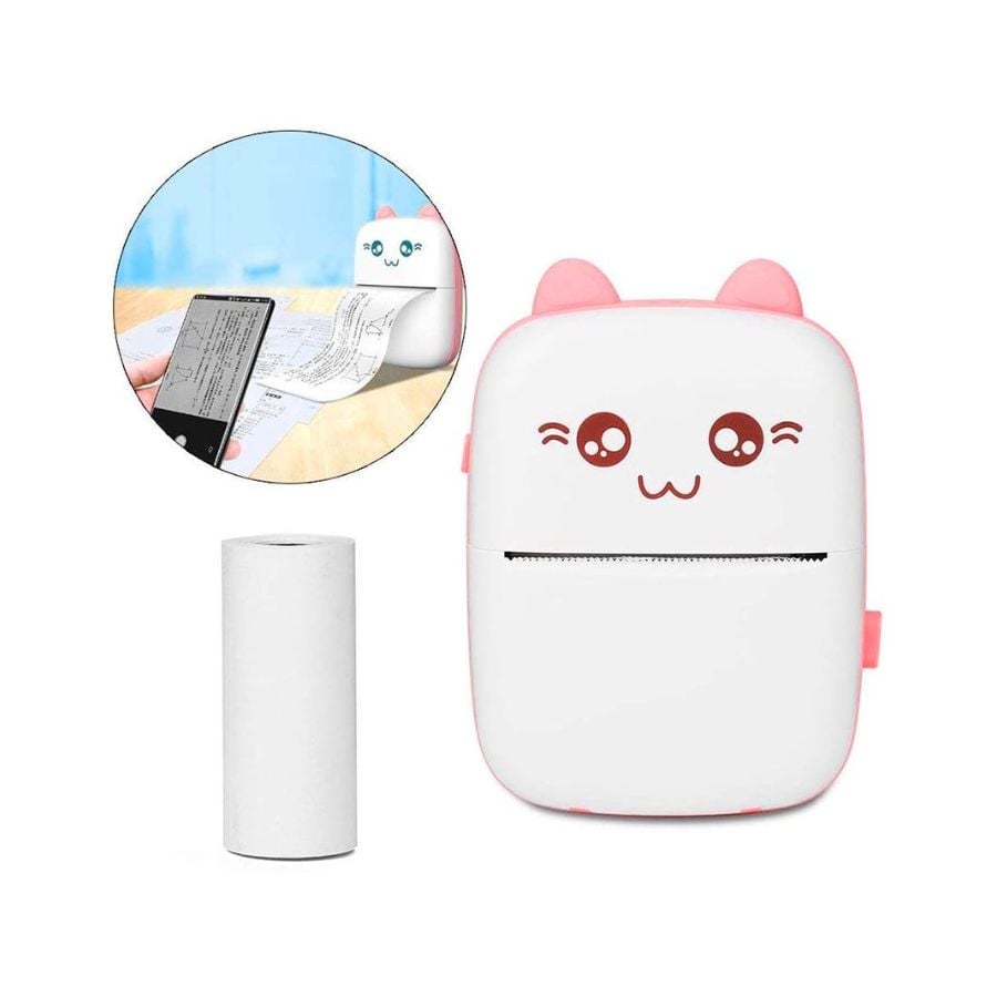 MINI IMPRESORA TÉRMICA PORTÁTIL GATITO BLUETOOTH ROSA - 3