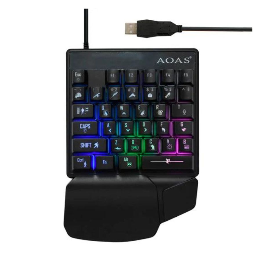 KIT GAMER UNIVERSAL CLICK VENTAS TECLADO Y MOUSE LED AOAS M1500 - 2