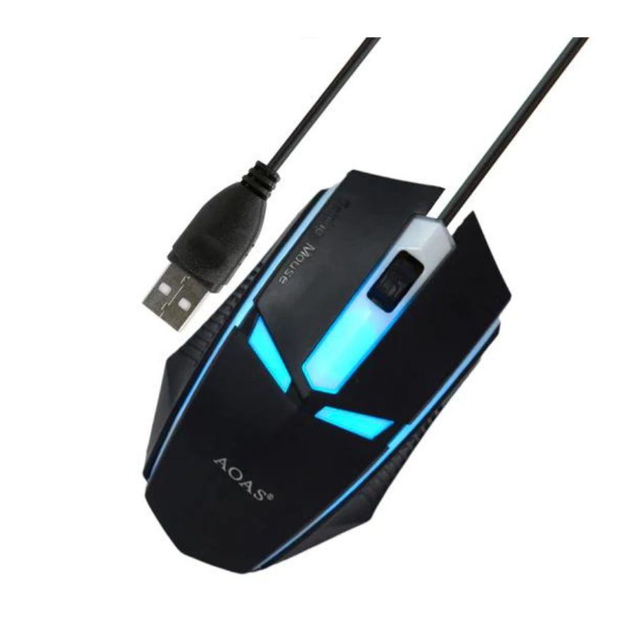 KIT GAMER UNIVERSAL CLICK VENTAS TECLADO Y MOUSE LED AOAS M1500 - 3
