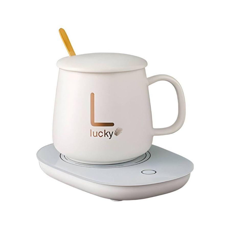 TAZA DE CERAMICA CON CALENTADOR ELECTRICO BLANCA - 1