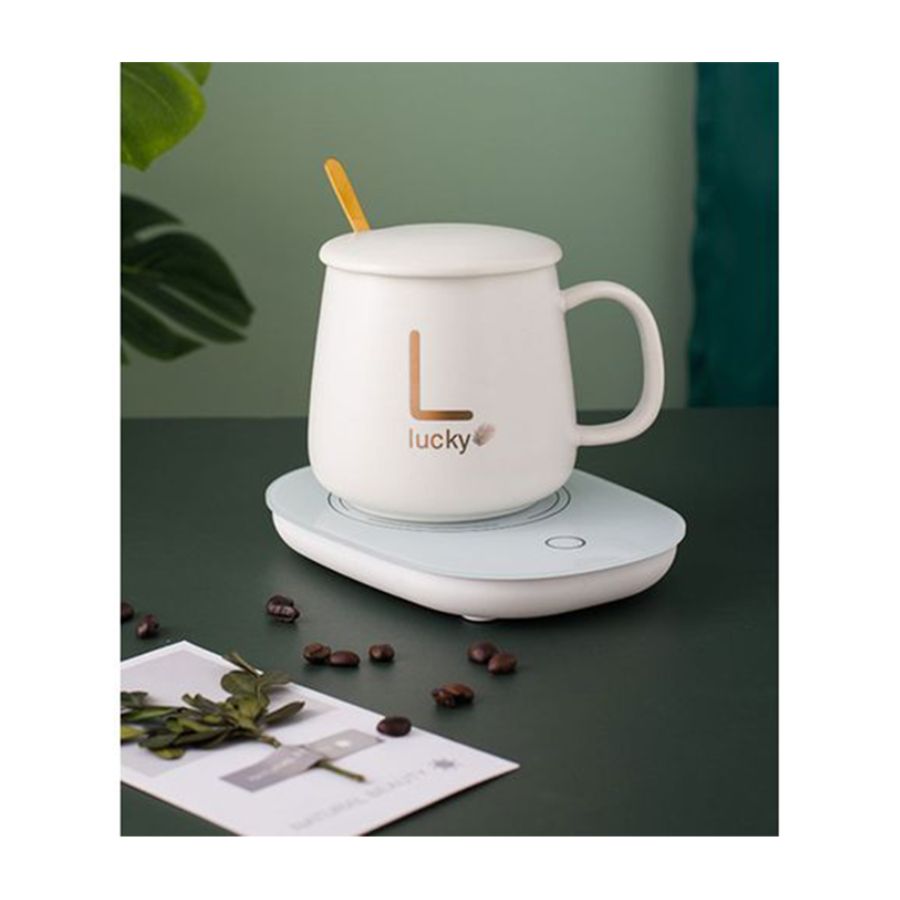 TAZA DE CERAMICA CON CALENTADOR ELECTRICO BLANCA - 2