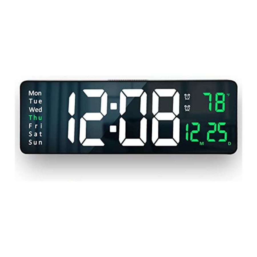 RELOJ DECORATIVO LED DIGITAL GRANDE LUZ VERDE - 1