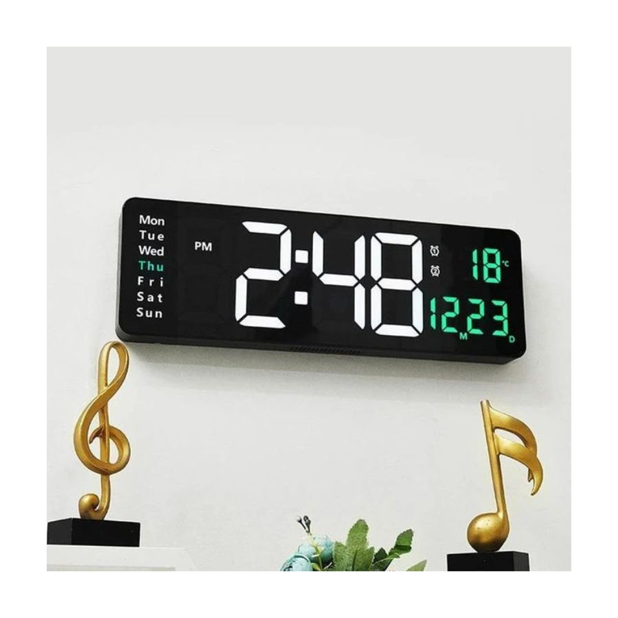 RELOJ DECORATIVO LED DIGITAL GRANDE LUZ VERDE - 2