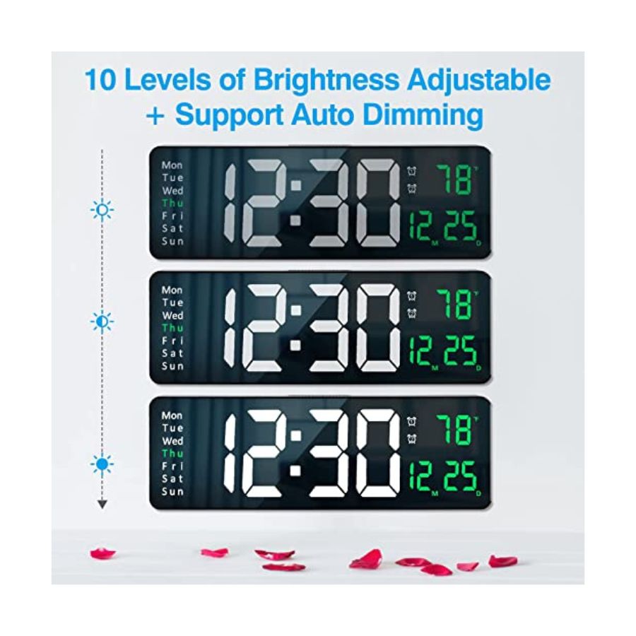RELOJ DECORATIVO LED DIGITAL GRANDE LUZ VERDE - 3