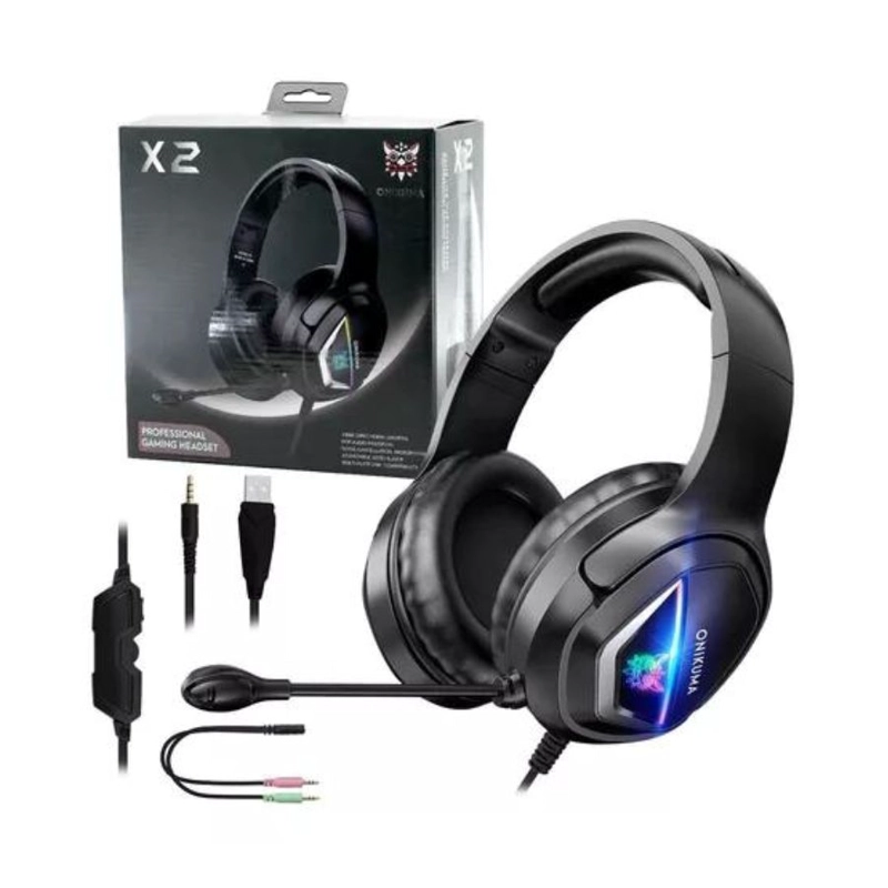 AUDÍFONOS GAMER CLICK VENTAS HEADSET ONIKUMA X2 LUZ LED RGB - 2