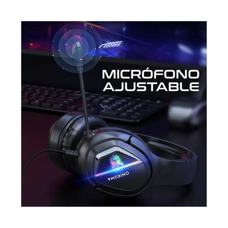 AUDÍFONOS GAMER CLICK VENTAS HEADSET ONIKUMA X2 LUZ LED RGB - 3
