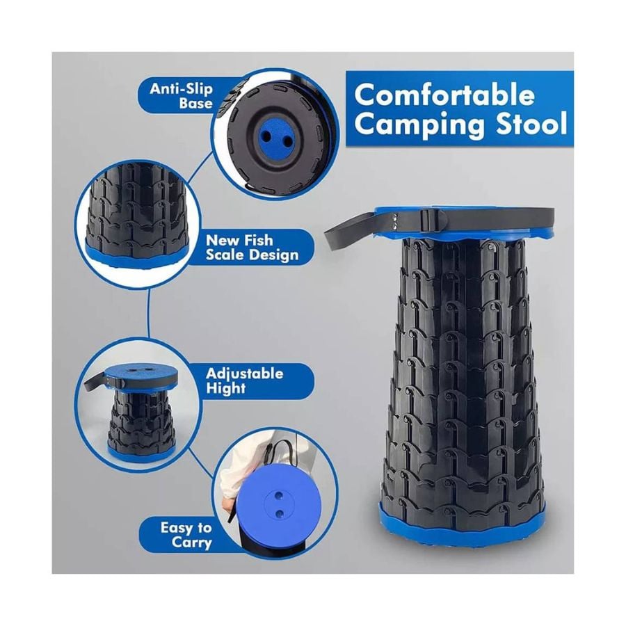 SILLA TABURETE PORTÁTIL TELESCÓPICO PLEGABLE CAMPING OUTDOOR - 4