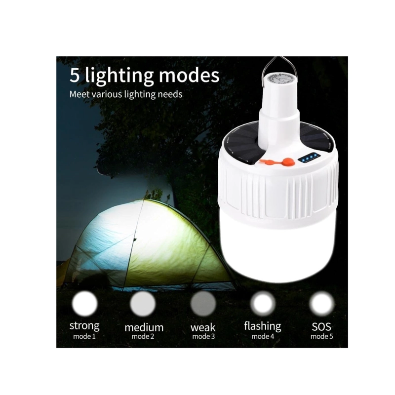 Lámpara Ampolleta Led Solar Recargable Usb Foco - 2