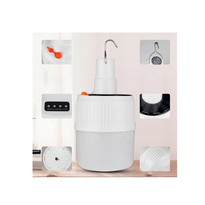 Lámpara Ampolleta Led Solar Recargable Usb Foco - 6