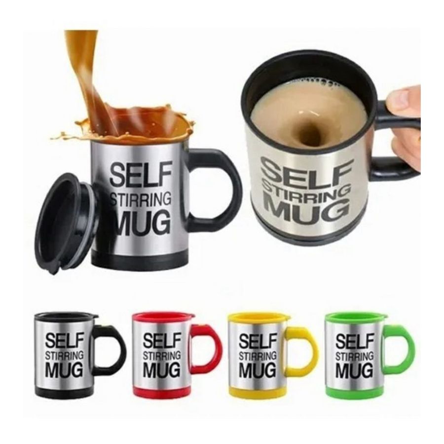 TAZÓN SELF MUG CON REVOLVEDOR AUTOMÁTICO ELÉCTRICO VERDE - 2