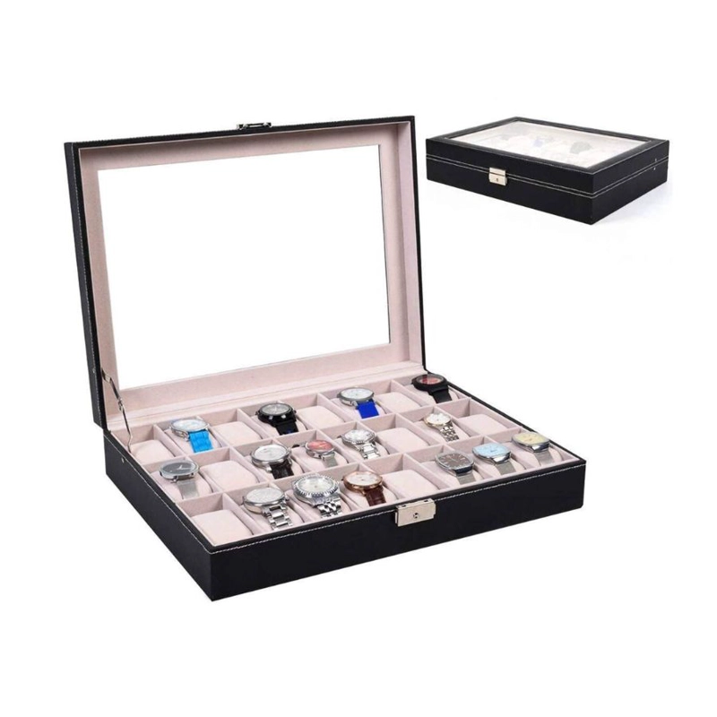 ORGANIZADOR CLICK VENTAS ESTUCHE CAJA PARA 24 RELOJ EXHIBIDOR DE ELEGANTES JOYAS - 2