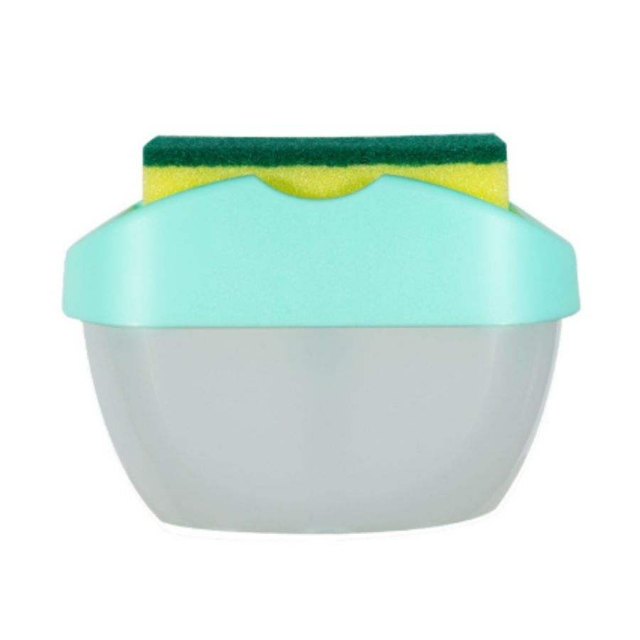 DISPENSADOR DE JABÓN CLICK VENTAS VERDE AGUA CON ESPONJA - 1