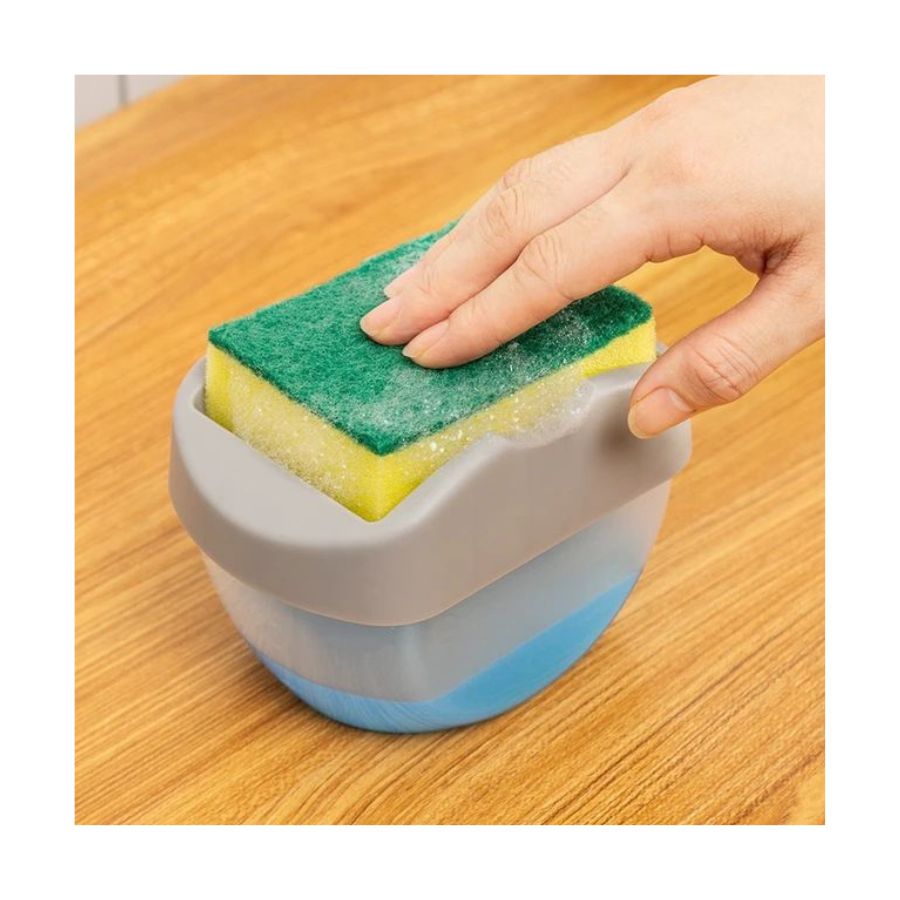 DISPENSADOR DE JABÓN CLICK VENTAS GRIS CON ESPONJA - 2