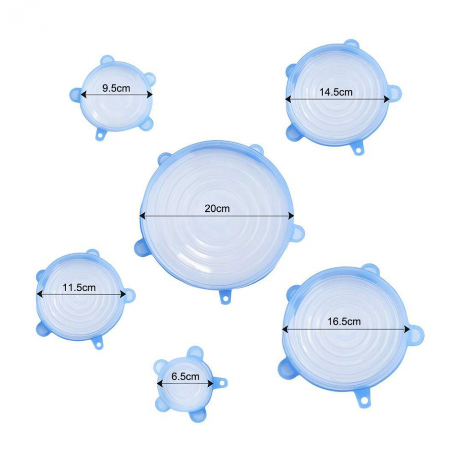 SET 6 TAPAS SILICONA EXTENSIBLE ANTI ESCURRIMIENTOS - 2