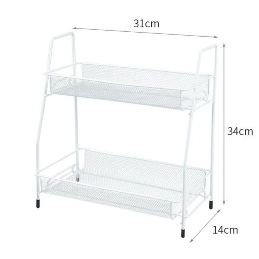 ESTANTE ORGANIZADOR CLICK VENTAS METAL BAÑOS COCINA SOPORTE BLANCO - 2