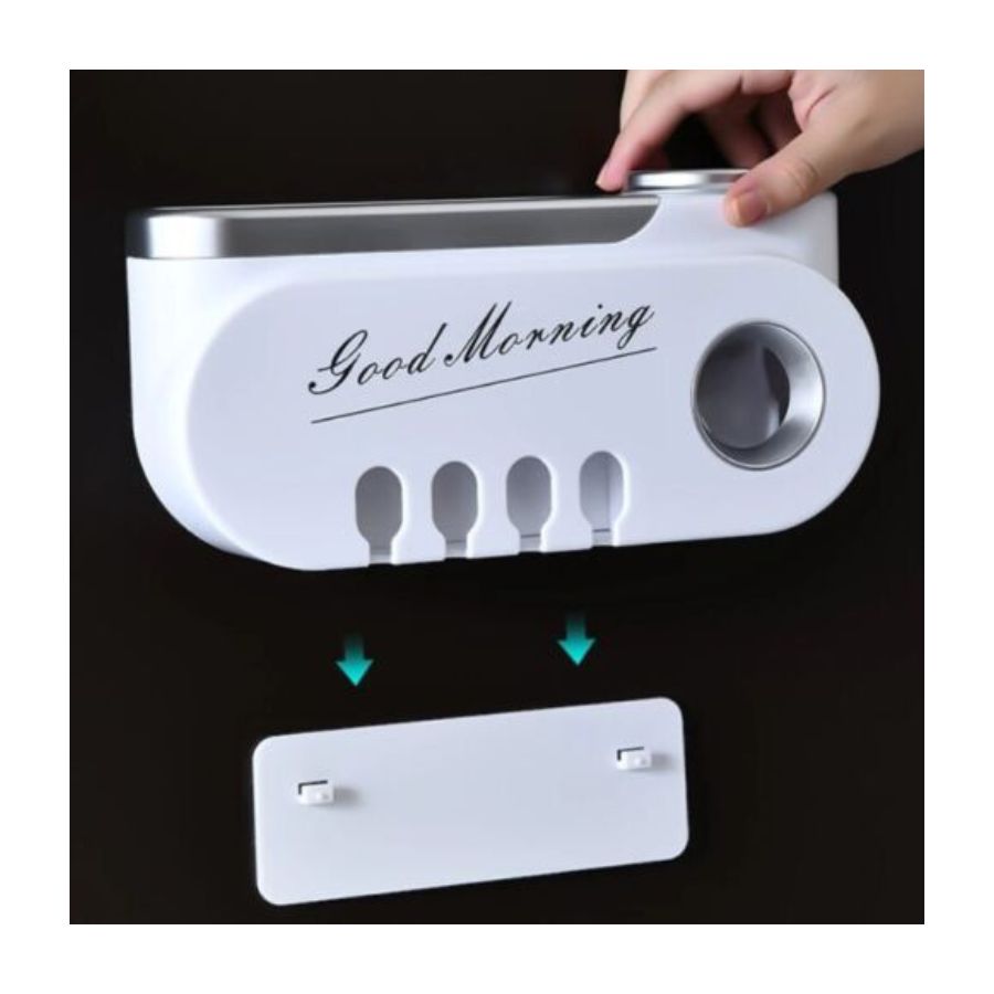 DISPENSADOR DE PASTA DENTAL CLICK VENTAS PLATEADO DE PARED - 3