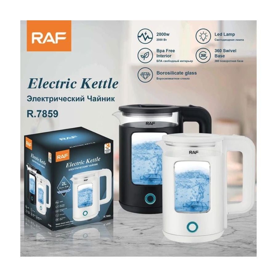 HERVIDOR ELECTRICO DEVIDRIO RAF 7859 NEGRO - 2