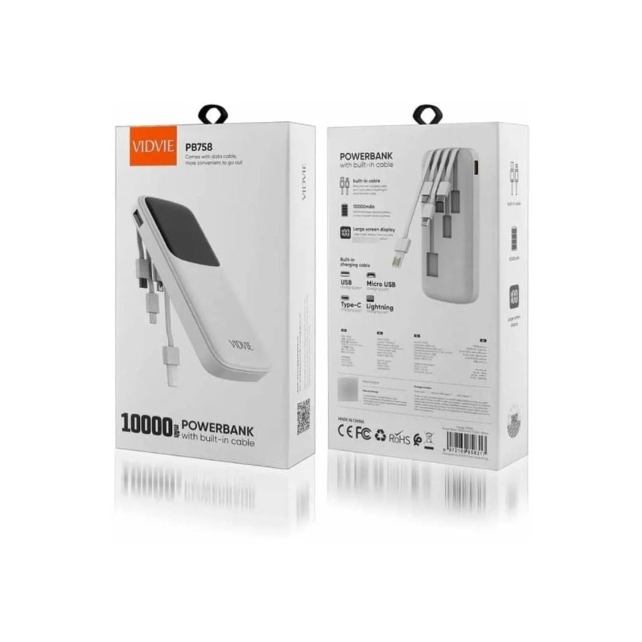 POWER BANK 10000 MAH BATERIA EXTERNA CABLES INCLUIDOS VIDVIE - 2