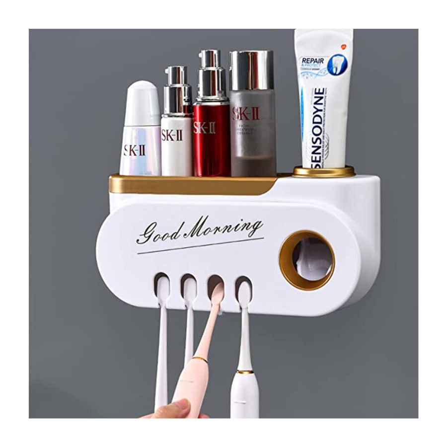 DISPENSADOR DE PASTA DENTAL CLICK VENTAS DORADO DE PARED - 2