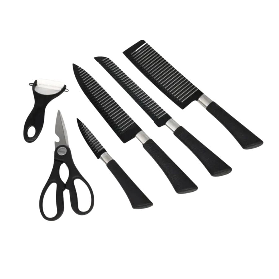 SET DE CUCHILLOS DE 6 PIEZAS ACERO INOXIDABLE