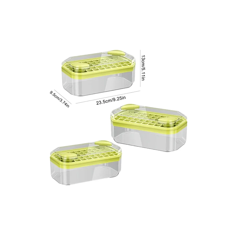 Bandeja Hielera Silicona Molde Para Cubos De Hielo 2 En 1 Verde - 5
