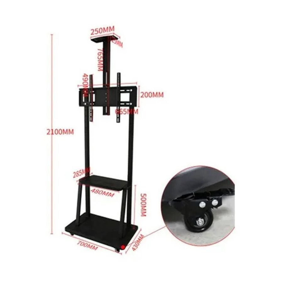 SOPORTE RACK TV BASE PEDESTAL RUEDA TELEVISOR DE 32 A 70P CLICK VENTAS - 3