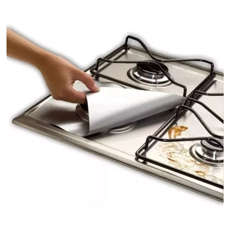 PACK 4 PAPEL ALUMINIO LAMINAS PROTECTOR COCINA ESTUFA FOGON - 1