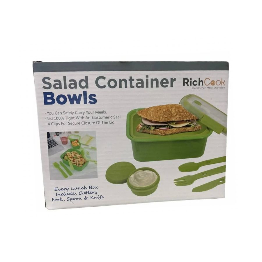 TAPER CONTENEDOR DE ALIMENTOS PLÁSTICO CUBIERTOS BOWL VERDE - 2