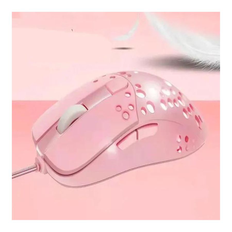MOUSE CLICK VENTAS GAMER ROSADO CON LUCES LED - 3
