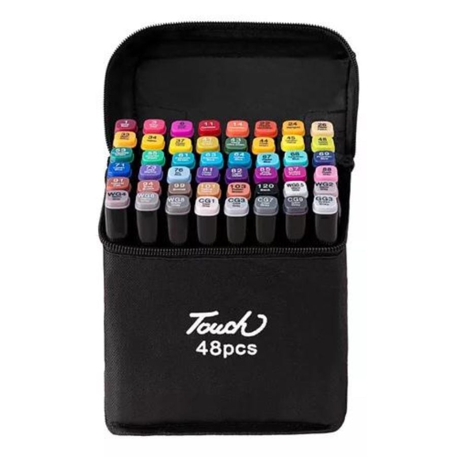 SET DE MARCADORES CLICK VENTAS 48 COLOR DOBLE PUNTA FINA Y GRUESA - 1