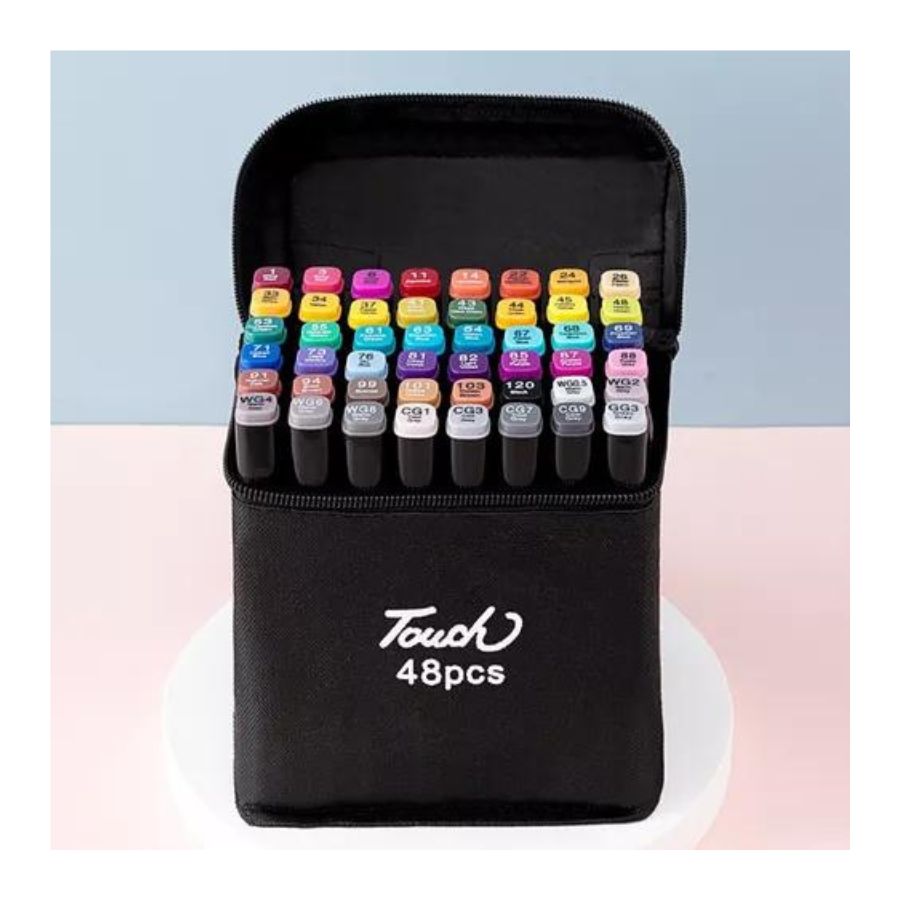 SET DE MARCADORES CLICK VENTAS 48 COLOR DOBLE PUNTA FINA Y GRUESA - 2
