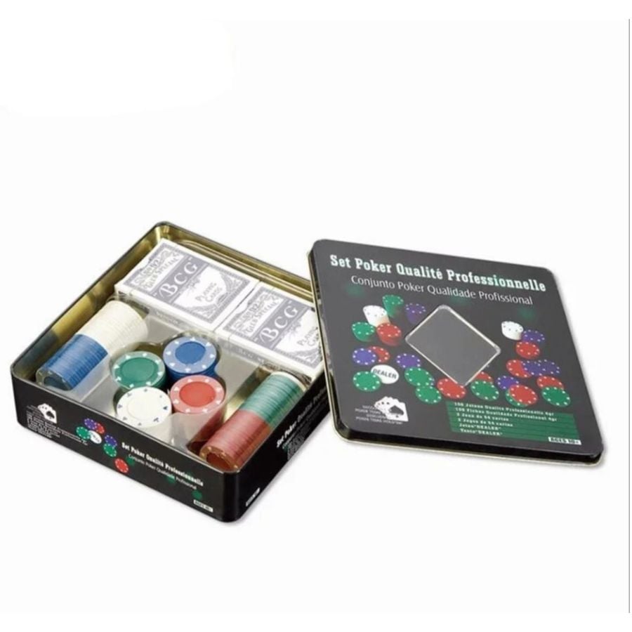 SET CLICK VENTAS POKER JUEGO MESA FICHAS NAIPES MANTEL - 1