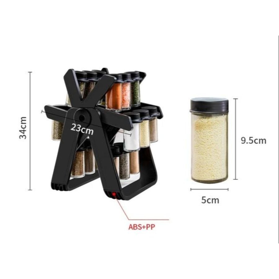 ESPECIERO GIRATORIO COCINA 18 FRASCOS ROTATIVO 360° PRACTICO - 2