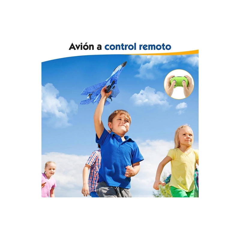 AVIÓN CLICK VENTAS AZUL PLANEADOR ACROBÁTICO TELEDIRIGIDO CONTROL REMOTO - 5