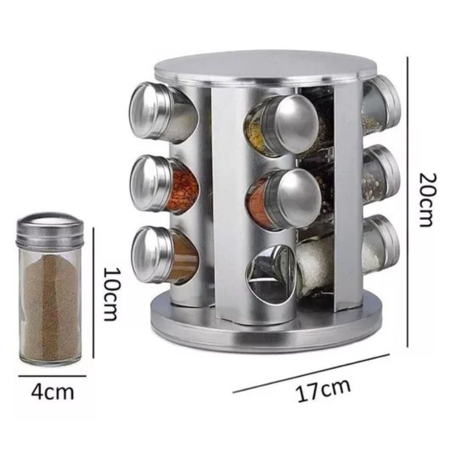 RACK CONDIMENTERO ESPECIERO GIRATORIO COCINA 12 PCS - 5