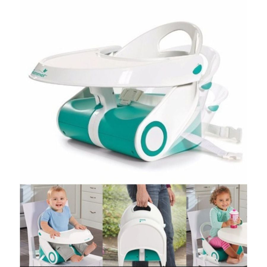 SILLA CLICK VENTAS BEBÉ COMER ALIMENTACIÓN PLEGABLE AZUL - 3