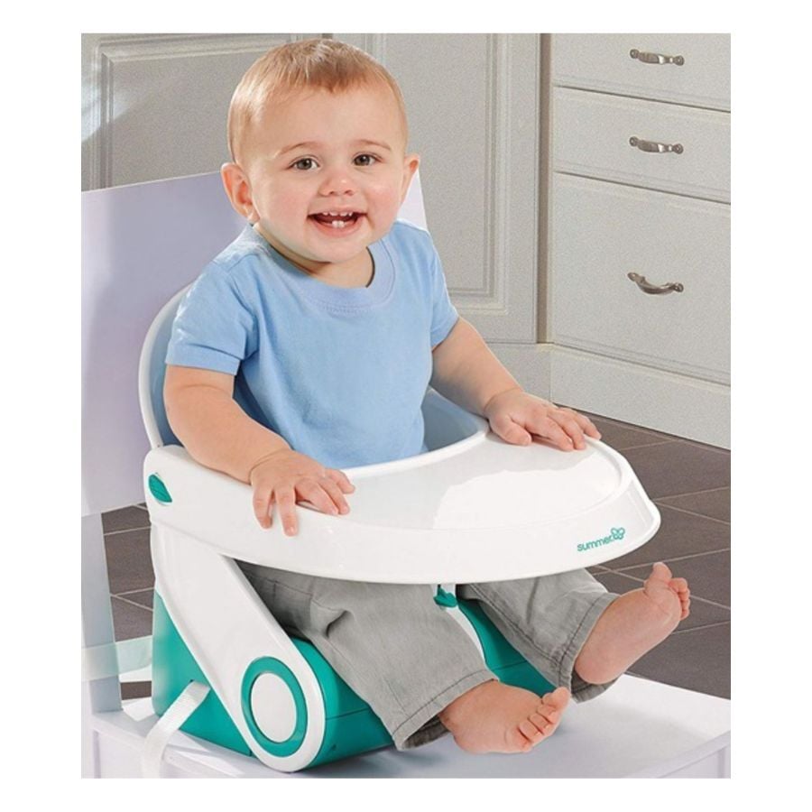 SILLA CLICK VENTAS BEBÉ COMER ALIMENTACIÓN PLEGABLE AZUL - 7