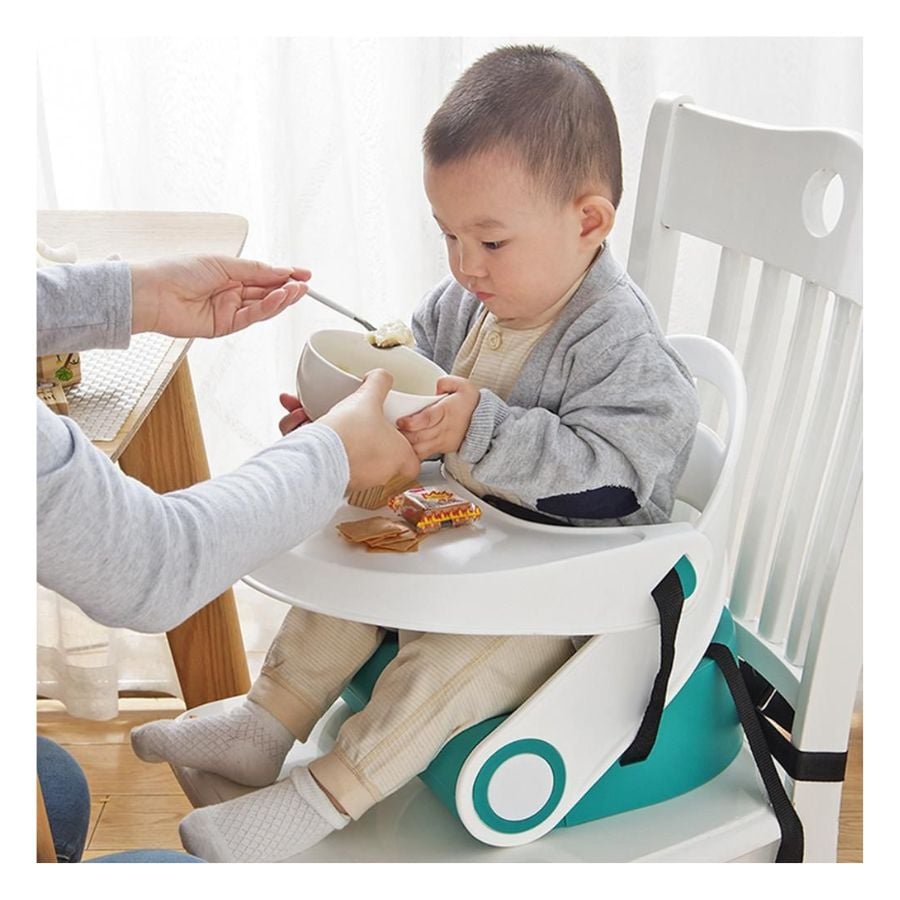 SILLA CLICK VENTAS BEBÉ COMER ALIMENTACIÓN PLEGABLE AZUL - 8