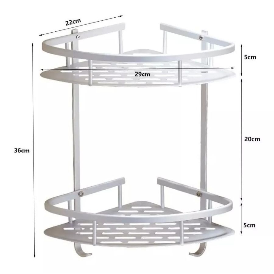 REPISA CLICK VENTAS MURAL ESQUINERO BAÑO DUCHA 2 NIVELES ALUMINIO - 5