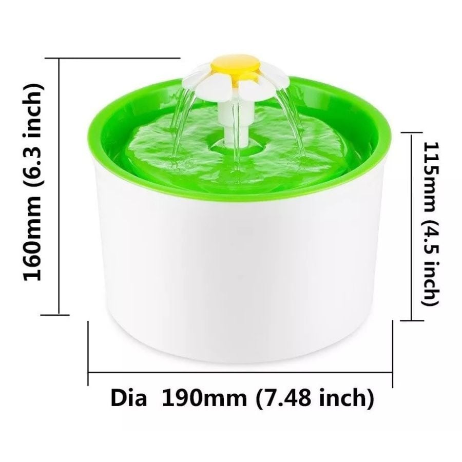 BEBEDERO PERROS CLICK VENTAS DISPENSADOR FUENTE AGUA VERDE - 5