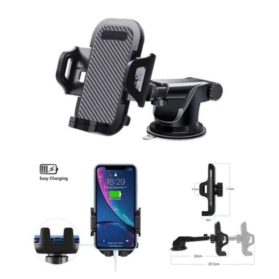 SOPORTE CELULAR CLICK VENTAS AUTO CON BRAZO LARGO EXTENDIBLE 360 - 2
