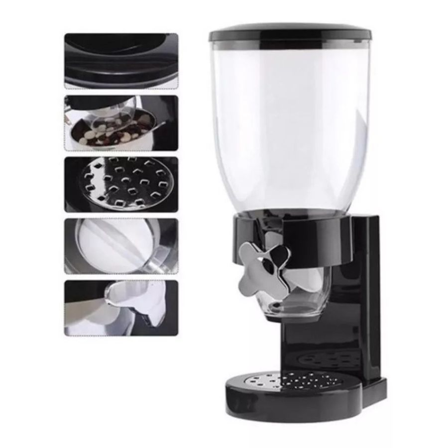 DISPENSADOR DE CEREALES GRANOS FRUTOS SIMPLE MESA 2L NEGRO - 3
