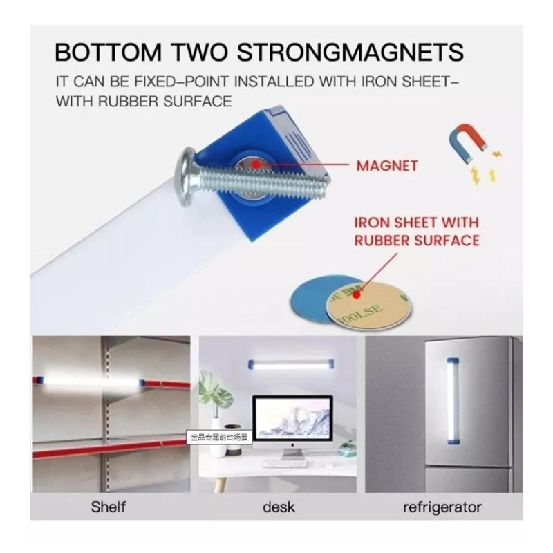LAMPARA LUZ CLICK VENTAS RECARGABLE ALUMINIO ARMARIO CLOSET LED IMAN 32CM - 4
