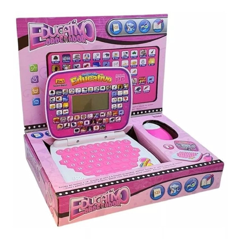 ORDENADOR DIDACTICO COMPUTADORA EDUCATIVO NOTEBOOK ROSA - 1