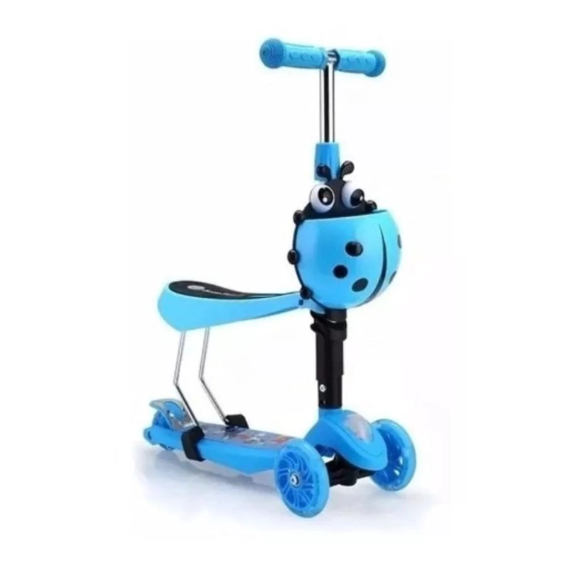 SCOOTER CLICK VENTAS MONOPATÍN 3 EN 1 AJUSTABLE NIÑO CHINITA AZUL - 1
