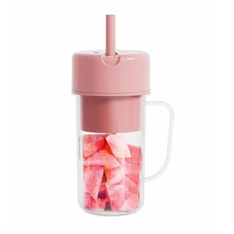 VASO BOTELLA LICUADORA CLICK VENTAS RECARGABLE JUGUERA BATIDORA PORTATIL ROSADO - 1
