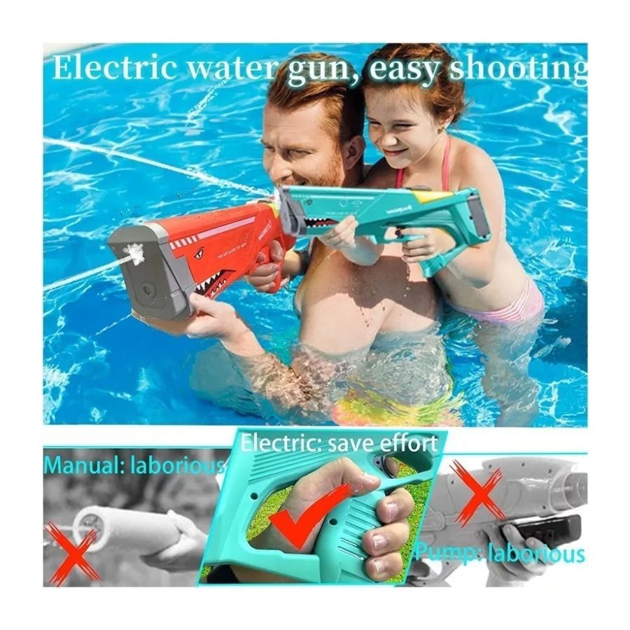 JUGUETE DE AGUA ELÉCTRICO BLASTER PARA NIÑOS ROJO - 5