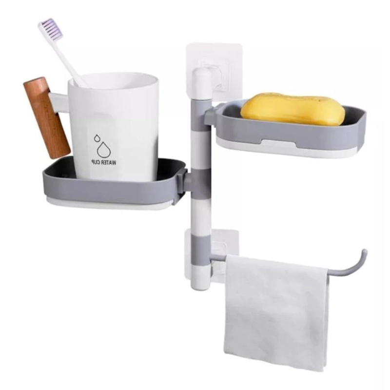 ORGANIZADOR CLICK VENTAS JABONERA DUCHA TOALLAS GIRATORIA BAÑO REPISA - 1